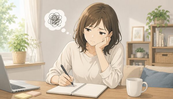 うまく書けずに悩んでいる